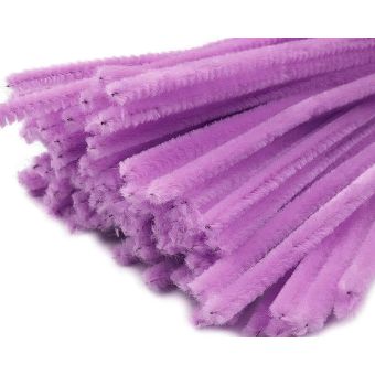Chlupatý modelovací drát 160281/41, jednobarevná fialová orchidej, průměr 6mm, délka 30cm, (1 balení, 20 kusů)