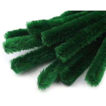 Chlupatý modelovací drát 240512/04, jednobarevná zelená jedle, průměr 15mm, délka 30cm, (1 balení, 10 kusů)