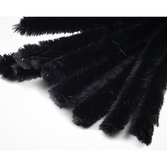 Chlupatý modelovací drát 240512/05, jednobarevná černá, průměr 15mm, délka 30cm, (1 balení, 10 kusů)