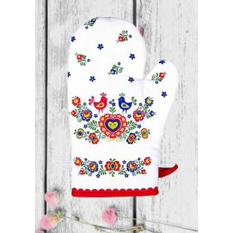 Kuchyňská chňapka FOLKLOR ČERVENÁ, 28x18cm