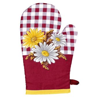 Kuchyňská chňapka GERBERA, bordová, 28x18cm