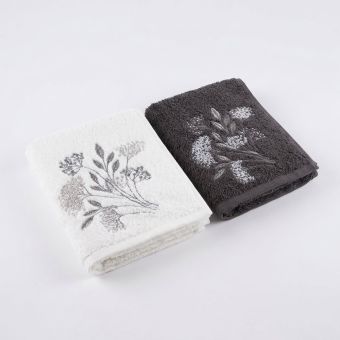Dárkový set froté ručníků SANY 01, luční tráva, bílo-šedá, 2x 50x90cm