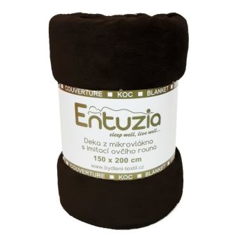Deka z mikroflanelu BAR ENTUZIA tmavě hnědá, 150x200cm