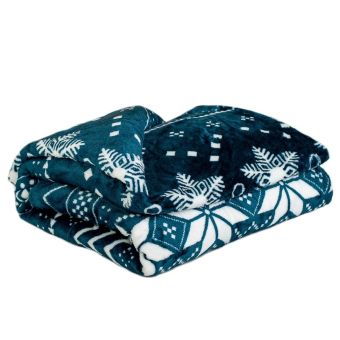 Deka z mikroflanelu MyHouse PETROLEJ VLOČKA, 150x200cm