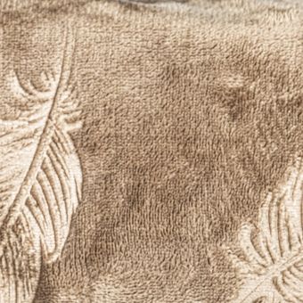 Deka z mikroflanelu PEŘÍČKO, šedobéžová, 150x200cm