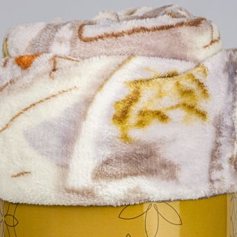 Deka z mikroflanelu QUENTIN QK-145 béžová love, 150x200cm