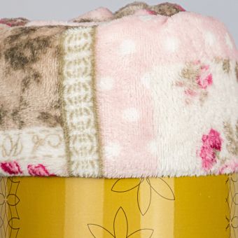 Deka z mikroflanelu QUENTIN QK-148 růžový patchwork, 150x200cm