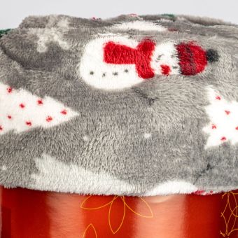 Deka z mikroflanelu QUENTIN QK-157 sněhulák na šedé, 150x200cm