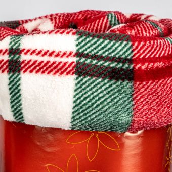 Deka z mikroflanelu QUENTIN QK-170 červeno-zelené káro, 150x200cm