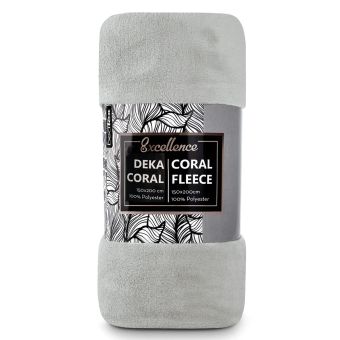 Deka z mikroplyše CORAL FLEECE jednobarevná UNI ŠEDÁ, 150x200cm