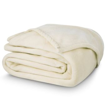 Deka z mikroplyše CORAL FLEECE jednobarevná UNI SMETANOVÁ, 150x200cm