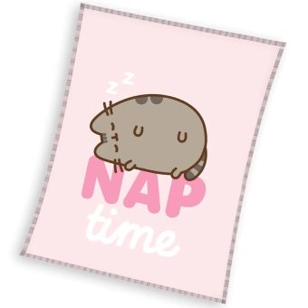 Deka z mikrovlákna (coral fleece) dětská KOČIČKA PUSHEEN ČAS JÍT SPÁT, růžová, 130x160cm
