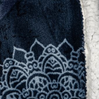 Deka z mikrovlákna MODRÉ MANDALY, s beránkem 150x200cm