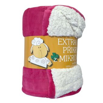 Deka z mikrovlákna OVEČKA Sleep well prošev jednobarevná fuchsiová, 150x200cm