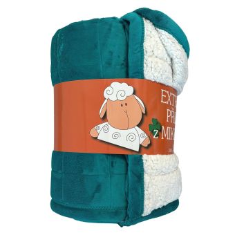 Deka z mikrovlákna OVEČKA Sleep well prošev jednobarevná petrolejová, 150x200cm