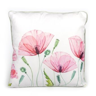 Dekorační polštářek EASTER-F 30, vlčí máky, růžový, 45x45cm