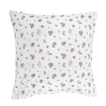 Dekorační povlak KYTKY QK-126, růžovo-šedá 40x40cm