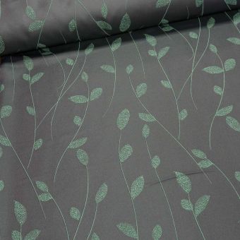 Dekorační závěs 27183/6800, tmavě zelené popínavé listy, šířka 140cm (látka v metráži)