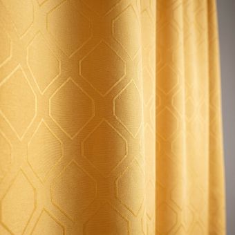 Dekorační závěs / lehká závěsovina 787/11, geometrický vzor, žlutá, šířka 150cm (látka v metráži)