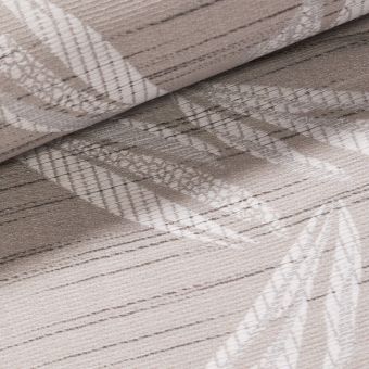 Dekorační závěs PALLAS 03, žakár, listy na béžové, šířka 150cm (látka v metráži)