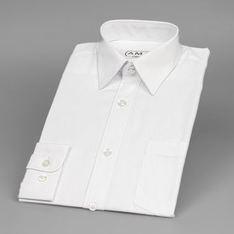 Dětská chlapecká košile AMJ jednobarevná JDC018, bílá, dlouhý rukáv