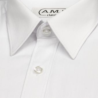 Dětská chlapecká košile AMJ jednobarevná JDC018, bílá, dlouhý rukáv