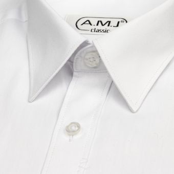 Dětská chlapecká košile AMJ jednobarevná JKC018, bílá, krátký rukáv