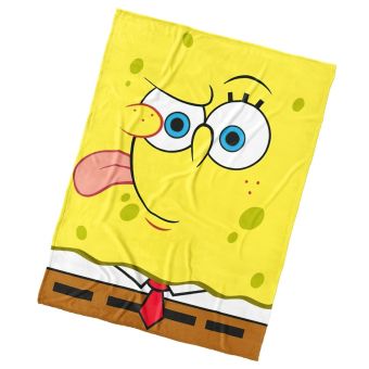 Dětská deka fleece SPONGE BOB EMOJI, žlutá, 150x200cm