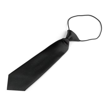Dětská saténová kravata na gumičku 720692/02, černá, 7x26cm
