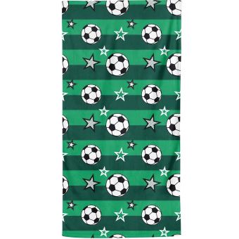 Dětská plážová osuška FOTBAL, zelená, froté, 70x140cm