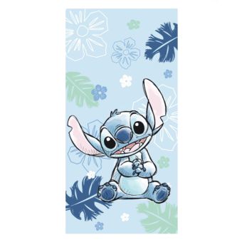 Dětská plážová osuška LILO A STITCH OHANA BLUE, světle modrá, froté, 70x140cm