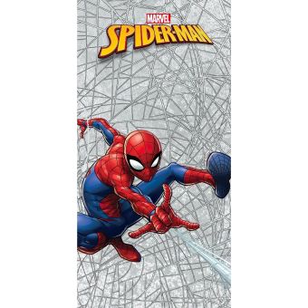 Dětská plážová osuška SPIDERMAN PAVUČINA, šedá, froté, 70x140cm