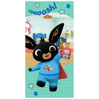 Dětská plážová osuška ZAJÍČEK BING SUPERHRDINA HOPPITY, tyrkysová, froté, 70x140cm
