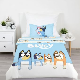 Dětské povlečení do postýlky BLUEY BABY, modro-bílé, bavlna hladká, 100x135cm + 40x60cm