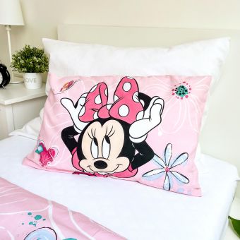 Dětské povlečení do postýlky MINNIE FLOWERS 02 BABY růžová, bavlna hladká, 100x135cm + 40x60cm