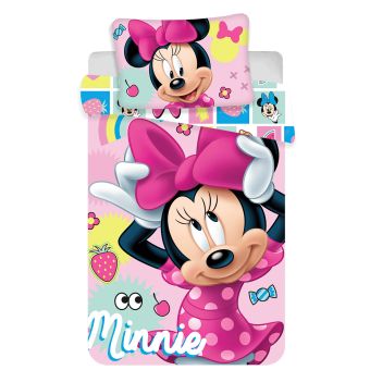 Dětské povlečení do postýlky MINNIE SWEET BABY, růžová, bavlna hladká, 100x135cm + 40x60cm