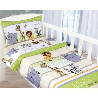 Dětské povlečení do postýlky SAFARI ZELENÉ, bavlna hladká, 90x135cm + 45x60cm