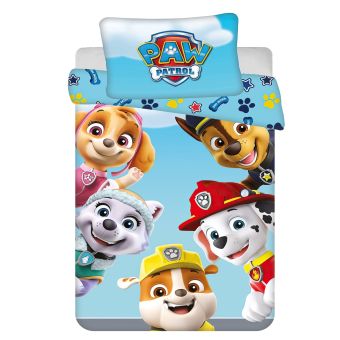 Dětské povlečení do postýlky TLAPKOVÁ PATROLA PAW PATROL 327 BABY, modré, bavlna hladká, 100x135cm + 40x60cm 