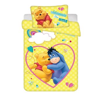 Dětské povlečení do postýlky WTP SMILE BABY MEDVÍDEK PÚ, žluté, bavlna hladká, 100x135cm + 40x60cm 