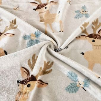 Dětské povlečení ELLIOT, malí sobi, krémové, mikroflanel, 140x200cm + 70x90cm