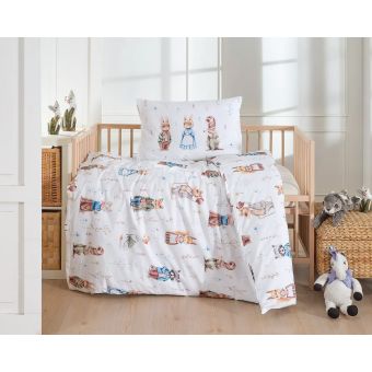 Dětské povlečení Matějovský do postýlky WONDERLAND BABY, zvířátka na bílé, bavlna hladká (více rozměrů)