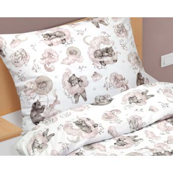 Dětské povlečení MEDVÍDEK SPÍCÍ, béžové, bavlna hladká, 140x200cm + 70x90cm 