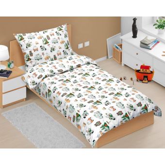 Dětské povlečení STANOVÁNÍ, zelené, bavlna hladká, 140x200cm + 70x90cm 