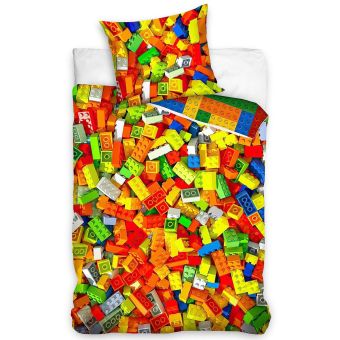 Dětské povlečení STAVEBNICOVÉ KOSTKY, barevné, bavlna hladká, 140x200cm + 70x90cm 