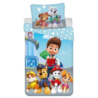 Dětské povlečení TLAPKOVÁ PATROLA (PAW PATROL PP451) modré, bavlna hladká, 140x200cm + 70x90cm 