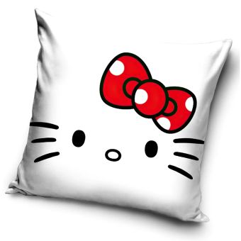 Dětský polštářek HELLO KITTY RED BOW, bílý, 40x40cm