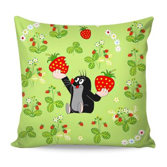 Dětský polštářek KRTEK NA LOUCE (Krteček), zelený / bílý, 40x40cm