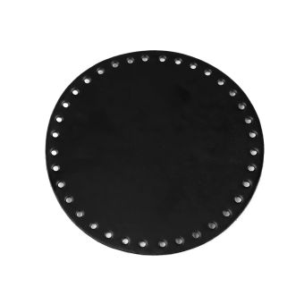 Dno na kabelku / tašku, eko kůže, 790367/NERO/4 jednobarevná černá, průměr 16cm, otvor Ø3 mm
