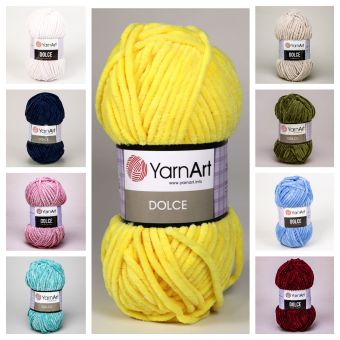 Pletací příze YarnArt DOLCE jednobarevná, efektní, 100g/120m