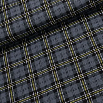 Flanel bavlněný A-01 šedo-žluté káro, š.150cm (látka v metráži)